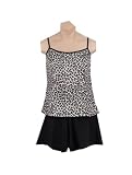 It Figures! Hip Hider Collection Tony Animal Print 2-Piece Skortini (Tank and Shorts) Swimsuit RETAIL VALUE $115