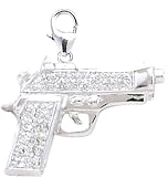 14k Gold Diamond Gun Charm (1/10 cttw)