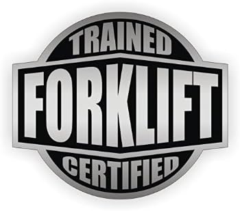 Forklift Trained &amp; Certified Hard Hat Sticker / Helmet Decal Label Lunch Tool Box Tow Motor Lift Truck
