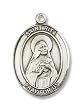 Sterling Silver St. Rita of Cascia Medal Pendant with 24" Stainless Steel Chain in Gift Box