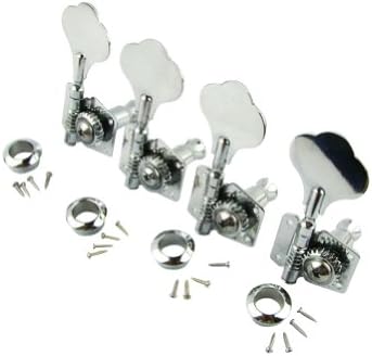 Tianya Chrome 4-String Bass 4 Right Tuning Pegs Machine Heads Bass Tuners Pack of 4pcs