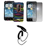 EMPIRE Black with Multi Color Zebra Stripes Rubberized Design Hard Case Cov ....