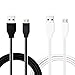 Eversame [2-Pack] 3Ft 1M Soft TPE High Speed USB 2.0 A Male to Micro B Sync and Charging Cord For Samsung Galaxy S7/Tab4, HTC One M8, Android Smart Phones(Black White)