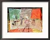 A Soccer Ball Slips Through an Opening of a Makeshift Goal During a Game Played by Bosnian Children Framed Photographic Poster Print, 21x17