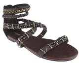 Capelli New York Distressed Faux Leather Strappy Gladiator Sandal