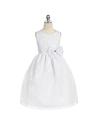 Girls Lace   Brocade/Satin Sleeveless Flower-Girl Dress/Party Dress/Wedding Dress  With a Bow(s) and Rhinestones and a Sash 