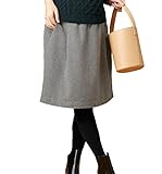 Angeliebe エンジェリーベ 産前 産後 対応 シャギー スカート L 杢 グレー