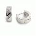 Jewelry : Sterling Silver Huggie Hoop Earrings with Clear CZ - Size: 5mm x 14mm
