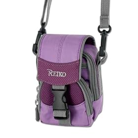 Nylon Pouch Protective Carrying Camera / Electronics / PDA / GPS / Cell Mobile Phone Case for Canon PowerShot SD1400IS SD1300 IS Sony Cyber-shot DSC-W350 DSC-W320 Vivitar ViviCam 7024 - PURPLE