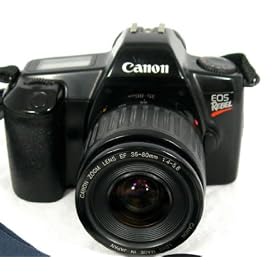 CANON REBEL EOS 35mm SLR MANUAL AND AUTO FILM CAMERA WITH LENS COMBO