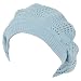 New Cotton Light Knit Crochet Slouchy Beret Tam Hat Lt Blue