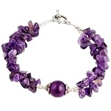 Handmade Purple Amethyst Bracelet With Antiqued Silver Beads