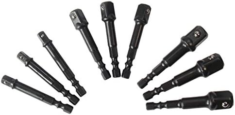 9Pc Power Extension Bar Bit Socket Adapter Hex Shank Bit Set for Drill or Driver