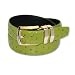 OSTRICH Embossed LIME GREEN Bonded Leather Belt Gold-Tone Buckle Regular