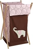 Carter's Pink Elephant Hamper, Pink/Choc, 17  X 16 X 27
