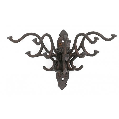 Victorian Style Folding Coat Rack 5 Prong Swivel Hook