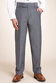 Autograph Pure Cotton Flat Front Chambray Trousers