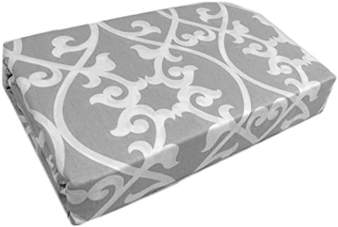 Max Studio 3pc King / California King Duvet Cover Set Damask Medallion Floral Scrolls Lattice Gray White Grey