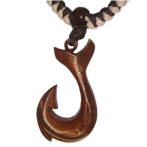 Hawaiian Jewelry Whale Tail Fish Hook Pendant Necklace From Hawaii