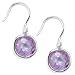 Sterling Silver Lavender Cubic Zirconia Circle Drop Earrings