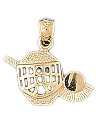 Dazzlers Solid 14k Gold Hockey Helmet, Club and Ball Charm Pendant Available in three colors from jewelsberry (weights: 1.5 grams only)
