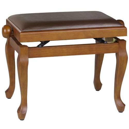 Produkt-Bild: Klavierbank CHIPPENDALE KIRSCHE - matt mit Kunstleder braun #