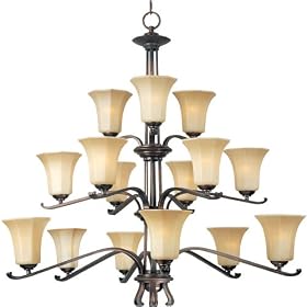 Maxim Lighting 20887WSWR Chelsea 15 Light Large Foyer Chandelier in Weathered Russet with... by Maxim Lighting