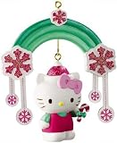 Carlton Cards Heirloom Hello Kitty Glitter Snowflake Rainbow Christmas Ornament