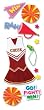Jolees A Touch Of Jolees Dimensional Stickers, Cheerleader