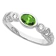 14K White Gold Emerald and Diamond Ring