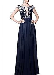 A-line V-neck Cap Sleeves Sleeveless Satin Applique Sequined Lace Beaded Cocktail Floor Length Evening Dress/Homecoming Dress/Pageant Dress/Prom Dress/Party Dress/Wedding Dress 