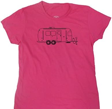 Women's Vintage Airstream Camper 100% ring spun cotton fitted pink T-Shirt (XL)