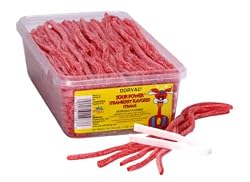 Sour Power Strawberry Straws, 200-Count Tubs (Pack of 2)