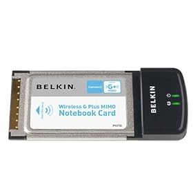 Belkin PCMCIA 54G+ Mimo 100Mbps Wireless card 300 meter range for HP Compaq Laptops