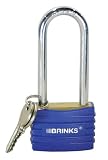 Brinks 181-42501-4 1-9/16-Inch Covered Solid Brass Padlock with 2-1/2 - Inch Shackle