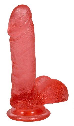 Doc Johnson Crystal Jellie Ballsy Cock 6 With Suction Cup Base, Pink