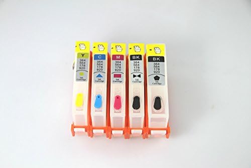 Inksky Inksky EMPTY Refillable cartridges FOR HP cartridge HP 364 5PCS FOR HP Printer models:Photosmart C5324 C5380 D5460 C6324 C6380 7510 7520 B8550 C309a C310a C410b C510
