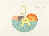 C.R. Gibson Thank You Notes, 10 Boxed, Animal Umbrella