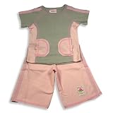 Mishmish - Girls Short Sleeve Capri Set, Taupe, Pink