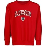 NCAA New Mexico Lobos Youth Red Logo Arch Applique Crew Neck Fleece Sweatshirt