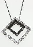 0.38ct H-SI Diamonds+ 0.21ct Black Treated Diamonds 4.85Gram 18CT White Gold Pendant And Necklace