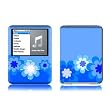 Retro Blue Flowers Design Protective Decal Skin Sticker for Apple iPod nano 3G (3rd Generation) 4GB/ 8GB Player