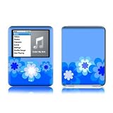 Retro Blue Flowers Design Protective Decal Skin Sticker for Apple iPod nano 3G (3rd Generation) 4GB/ 8GB Player