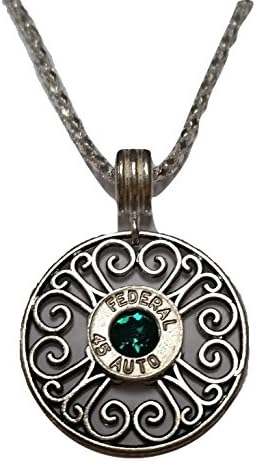 .45 Bullet Necklace with Swarovski Emerald Crystal. Brand New!