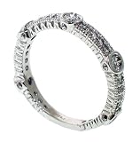 1.00 CT TW Bezel Prong Set Diamond Anniversary Wedding Ring in 14k White Gold