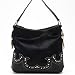 American West Black Beauty Collection Soft Hobo Bag w/Snap Closure