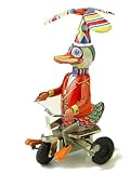 Old Fashioned Vintage Style Tin Wind Up Duck on a Tricycle - Reproduction