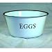Enamel EGGs Bowl in White with Black Rim