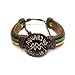 Aquarius the Water Bearer Zodiac Tribal Leather Bracelet with Earth Tone Cord and Beads