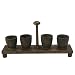 Retro Wooden Treen Eggcup For Four Set